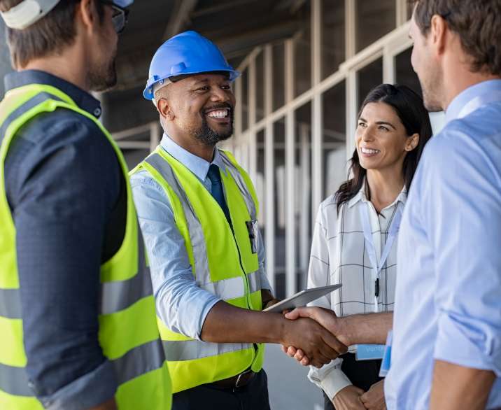 general contractors shaking hands